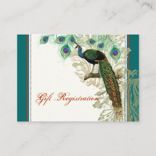 D'accompagnement Peacock vintage, Plumes - Carte d'enregistrement c