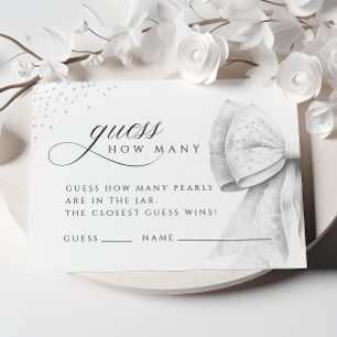 D'accompagnement Perles Bow Blanches Devinez Combien De Carte Fête 