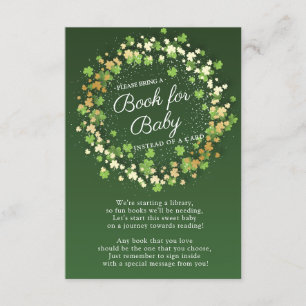 D'accompagnement Petit livre de Baby shower Shamrock pour la carte