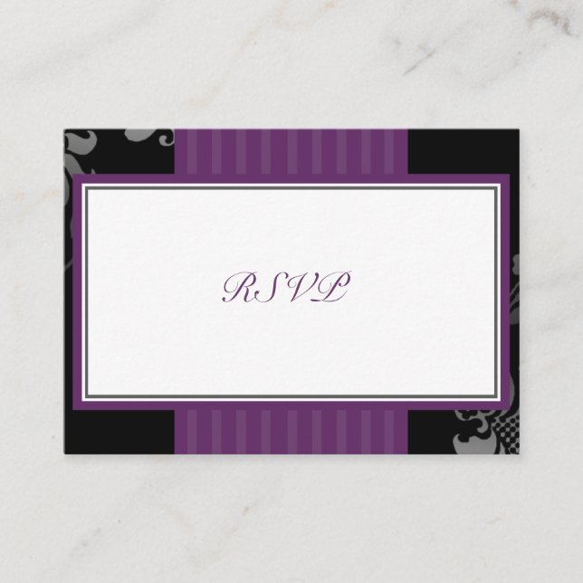 D'accompagnement Petite carte de réponse RSVP de mariage violet (Devant)