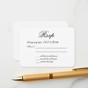 D'accompagnement Petite Élégante Carte de Réponse de Mariage Minima