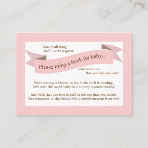 D'accompagnement Pink Baby shower Livre Insérer carte de demande po