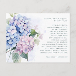 D'accompagnement Pink Blue Hydrangeas 80e carte d'anniversaire Dema