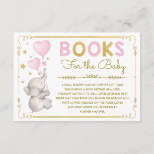 D'accompagnement Pink Gold Elephant Baby Girl Apportez une carte de