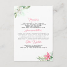 Plage Fleurs Information Mariage Carte d'invité