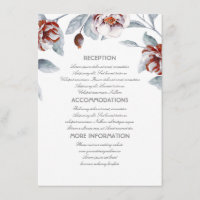 Plum Purple Flowers Information Mariage Carte d'hô