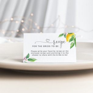 D'accompagnement Recette de citron pour la mariée à être carte de c