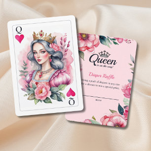 D'accompagnement Reine Des Coeurs Jouer Carte Pink Diaper Raffle