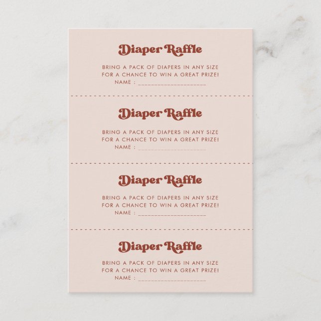 D'accompagnement Retro élégant Peach Pink Diaper Carte de jeu (Devant)
