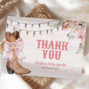 D'accompagnement Rodeo Bow Coquette Carte de remerciements