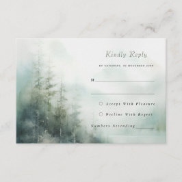 D'accompagnement Romantique forêt verte Mariage Carte RSVP
