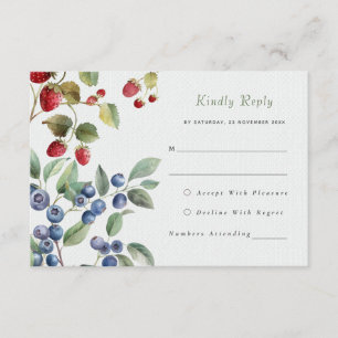 D'accompagnement Romantique fraises d'été sauvage Mariage Carte RSV