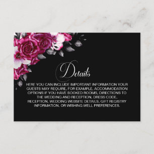 D'accompagnement Rose Floral noir Détails Carte de boîtier