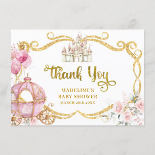 D'accompagnement Royal Princess Pink Carriage Carte de remerciement