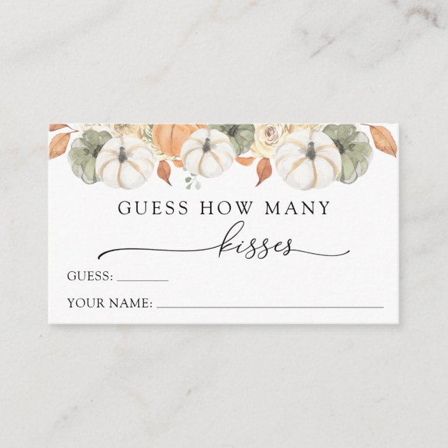 D'accompagnement Rustic Automne Devine Combien De Baisers Carte Boî (Devant)