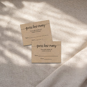 D'accompagnement Rustic Kraft Script Devine Combien De Carte De Jeu