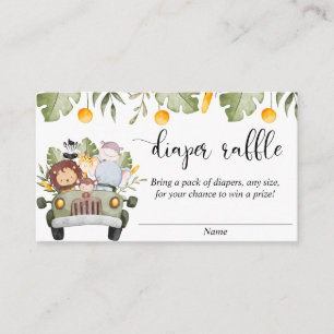 D'accompagnement Safari animaux jungle thème carte de tombola