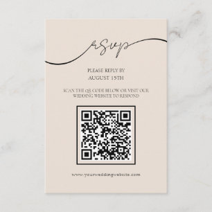 D'accompagnement Script classique élégant QR Code Mariage carte RSV