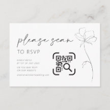 Site mariage Carte de boîtier QR Code RSVP Moderne