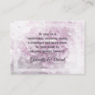 D'accompagnement Soft Pale Rose Hydrangea Mariage Carte de Charité