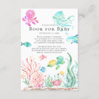 Sous le Baby shower de mer Livre pour la carte béb