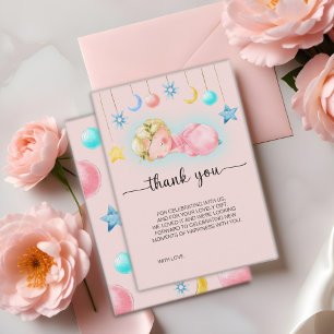 D'accompagnement Sweet Little Girl Baby shower Carte de remerciemen