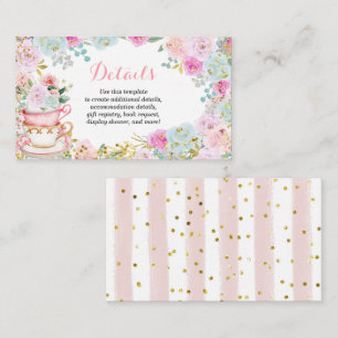 D'accompagnement Tea Party Pastel Floral Douche Détails Carte