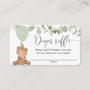 D'accompagnement Teddy ours vert baby shower carte de tombola