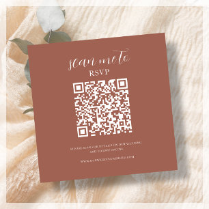 D'accompagnement Terre cuite Carte de boîtier de code QR RSVP