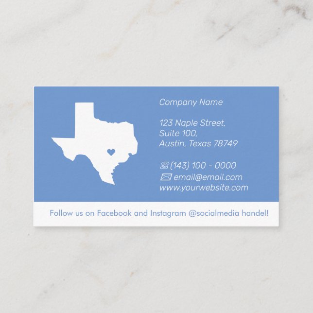 D'accompagnement Texas Retail Carte de visite (Dos)