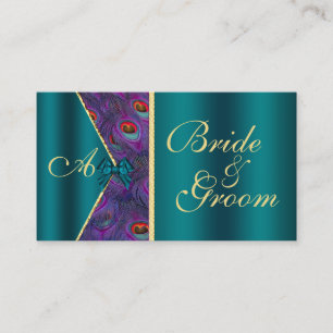 D'accompagnement Turquoise Mariage Peacock Carte de visite nuptiale