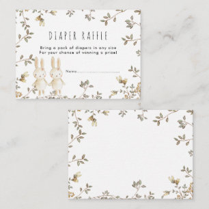 D'accompagnement twins bunny floral Diaper Raffle carte de boîtier