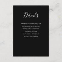 Typographie noir Détails Mariage carte de boîtier