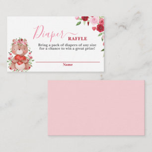D'accompagnement Valentines Bear Baby shower Diaper Carte Raffle