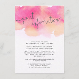 D'accompagnement Vibrant Dreams Carte d'information client / Peach 