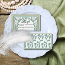 William Morris Carte RSVP Art Déco Floral Vert