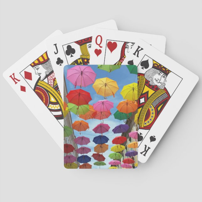 Dach aus Regenschirmen Spielkarten (Rückseite)