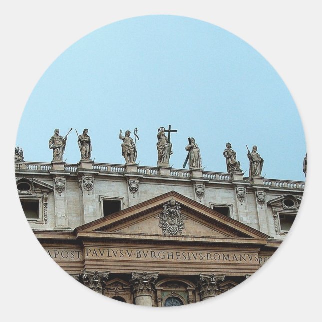Dach des Petersdom in Rom, Italien Runder Aufkleber (Vorderseite)