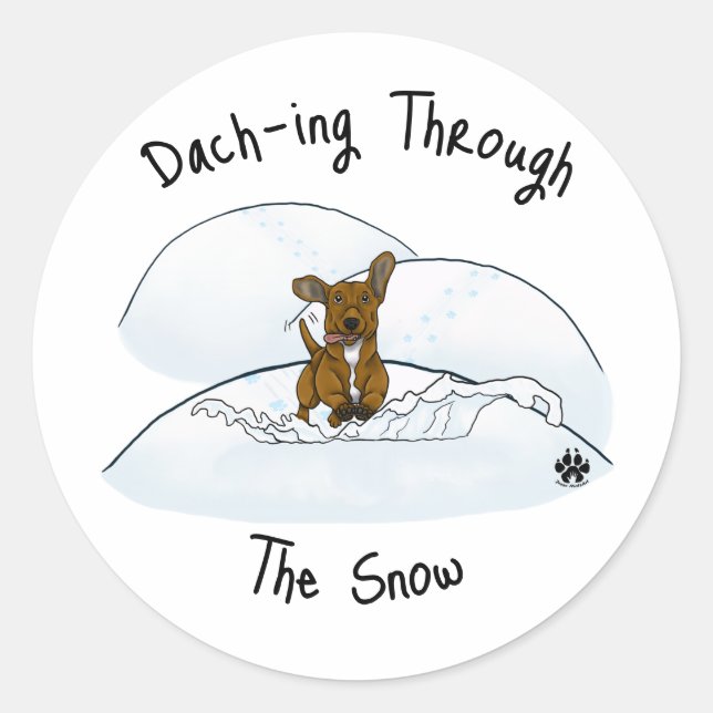 Dach durch den Schnee fahren Runder Aufkleber (Vorderseite)