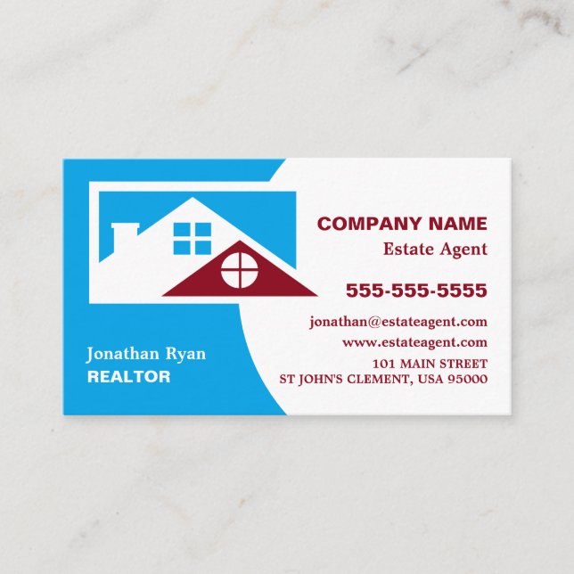 Dach-Tops, Realtor, Anwesen Agent Business Card Visitenkarte (Vorderseite)