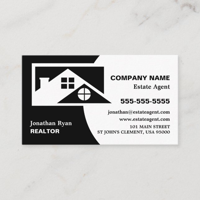 Dach-Tops, Realtor, Anwesen Agent Business Card Visitenkarte (Vorderseite)