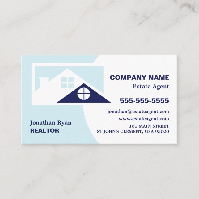 Dach-Tops, Realtor, Anwesen Agent Business Card Visitenkarte (Vorderseite)