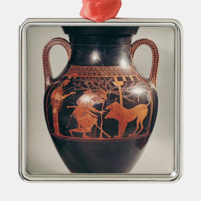 Dachboden Rotzahl Bauch Amphora Silbernes Ornament (Vorne)