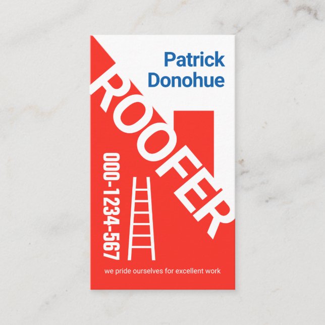 Dachdecker-Dachdecker-Gebäude Visitenkarte (Vorderseite)