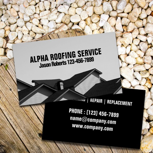 Dachdecker des Auftragnehmers Visitenkarte (Contractor Roof Repair Construction Roofing Roofer Business Card)