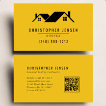 Dachdecker QR Code Einfach Gelb Schwarz