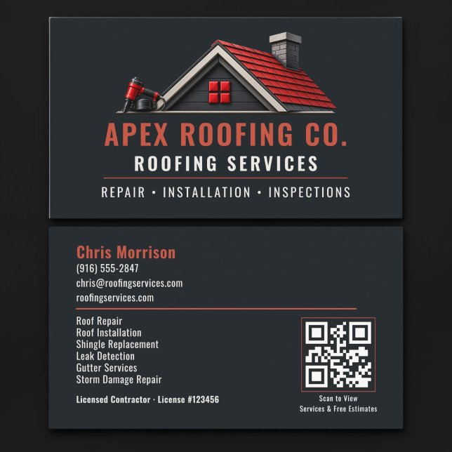 Dachdecker QR-Code Professionelle Dienstleistungen Visitenkarte (Von Creator hochgeladen)