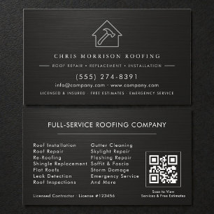 Dachdecker-Service-QR-Code Metallisch Visitenkarte