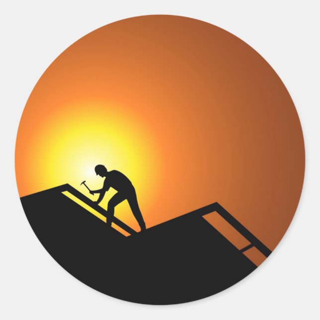 Dachdeckung Runder Aufkleber (Vorderseite)