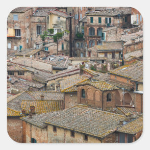 Dächer im Siena-Fotoaufkleber Quadratischer Aufkleber